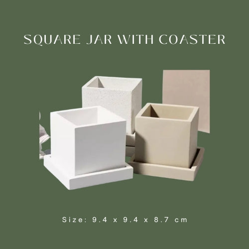 Square Jar with Coaster