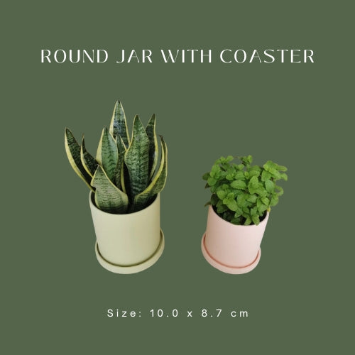 Round Jar with Coaster