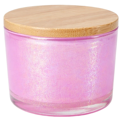Pink Rainbow Jar with Bamboo Lid