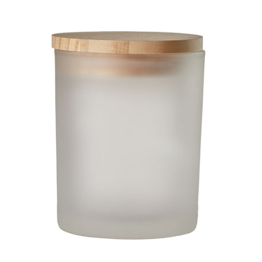 Frosted Jar with Bamboo Lid