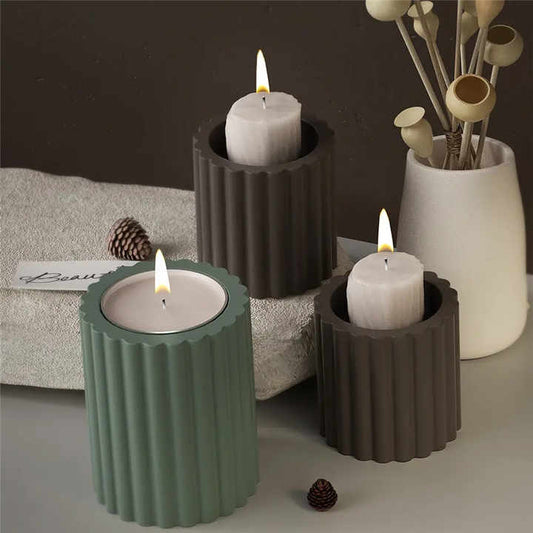 Stripped Cylinder Tealight Holder