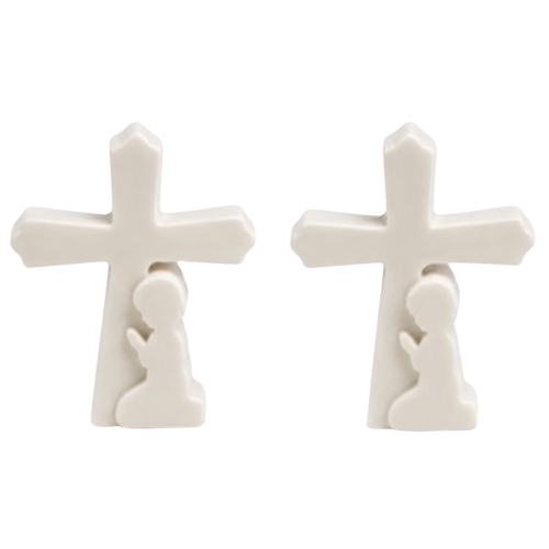 Cross Praying Boy and Girl