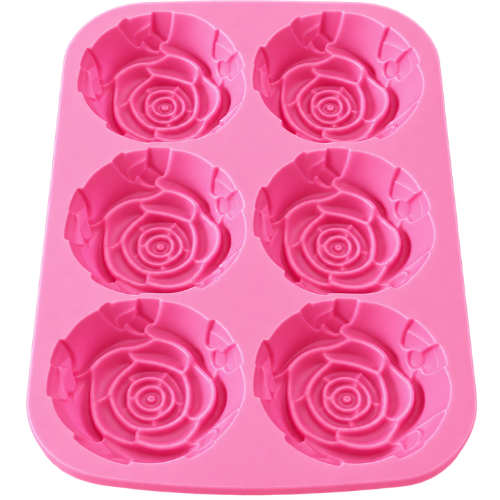 3D Blooming Rose Silicone Mold – 6 Cavities (JA)