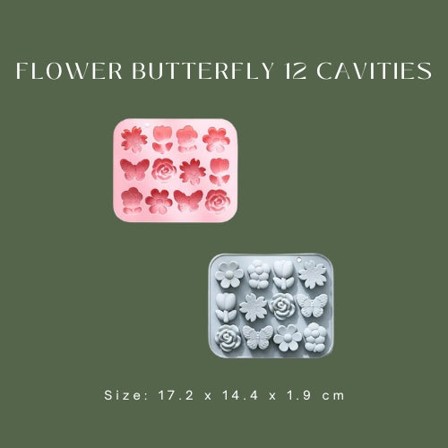 Flower Butterfly 12 Cavities