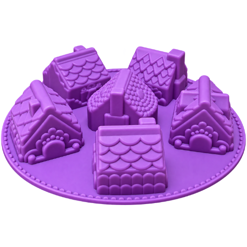 Christmas Gingerbread Houses Silicone Mold – 6 Cavities