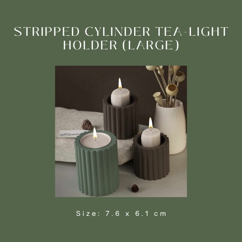 Stripped Cylinder Tea-light Holder (Large)